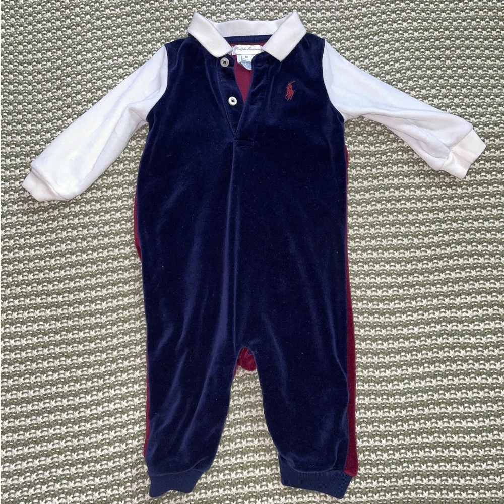 Ralph Lauren Velvet Onesie 6M